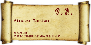 Vincze Marion névjegykártya